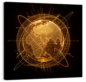 World Map Hologram Wall Art