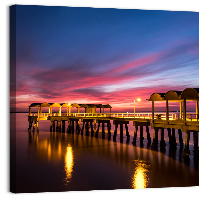 Twilight on Jekyll Island Pier Wall Art