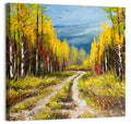 Autumn Birch Path with Two Birds Wall Art