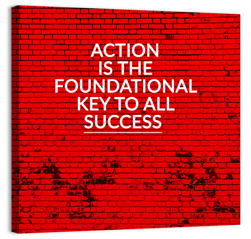 Key to Success on Red Brick Wall Art