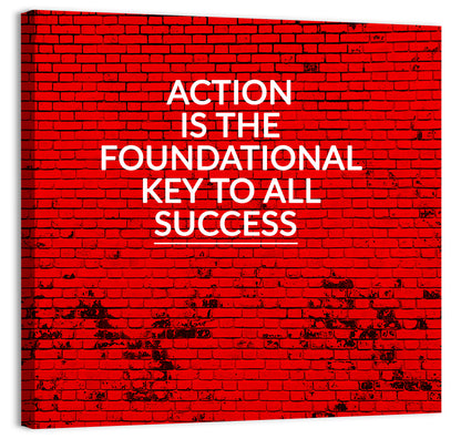 Key to Success on Red Brick Wall Art