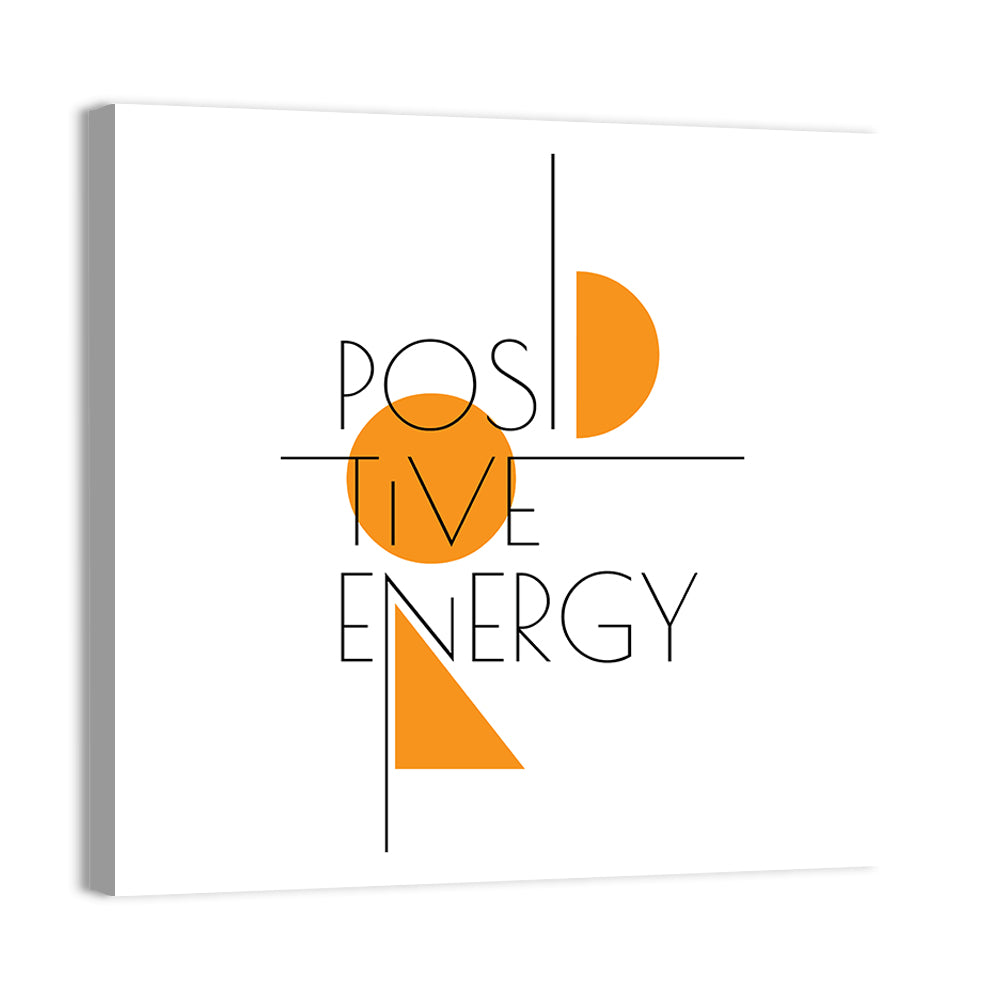 Positive Energy Typography Wall Art, canvas print, square