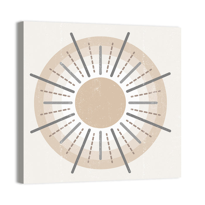 Textured Boho Sunburst Wall Art as a canvas print