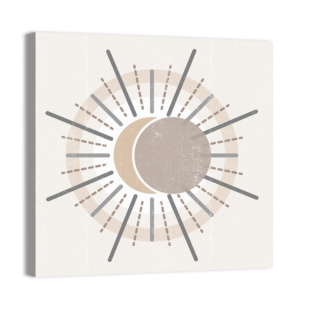 Sunburst Boho Minimalist Ii Wall Art, canvas print, square