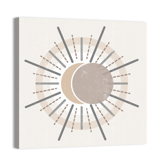 Sunburst Boho Minimalist Ii Wall Art as a canvas print