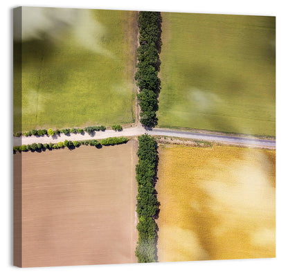 Aerial Farmland Quadrants Wall Art
