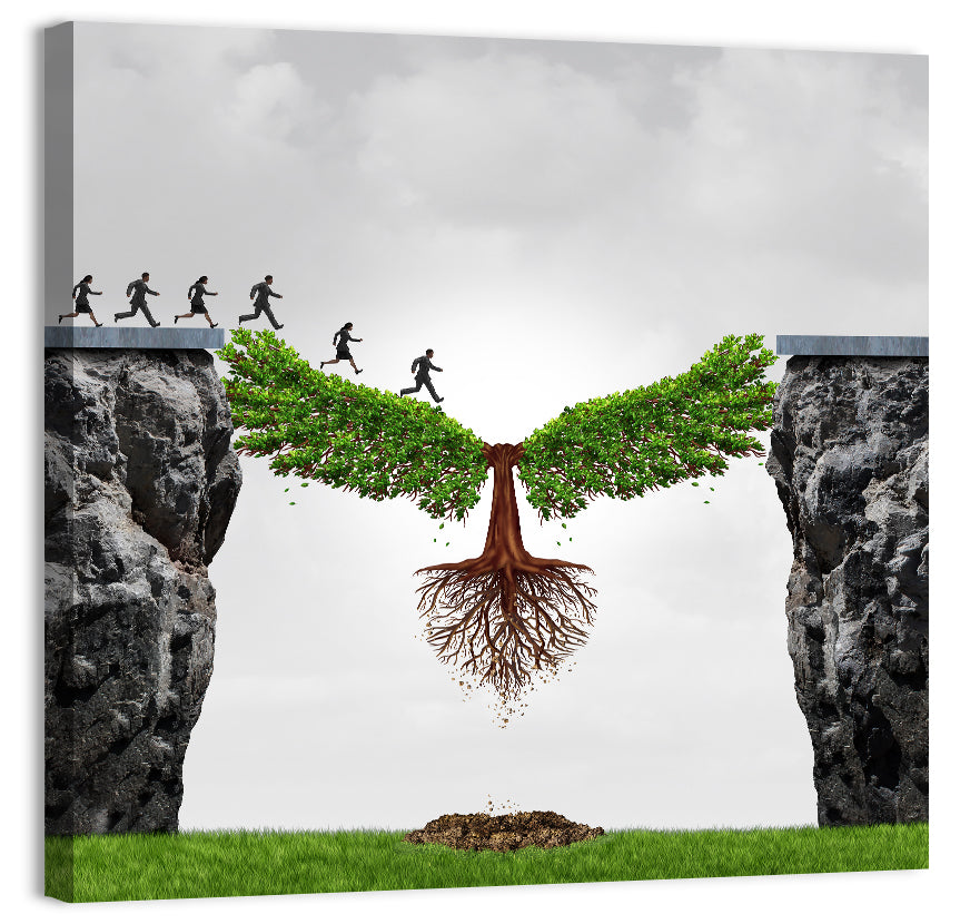 Winged Tree Over Chasm Wall Art