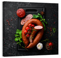 Sausage Ring on Black Cutting Board Wall Art