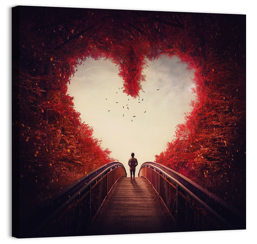 Heart Shaped Forest Path Wall Art