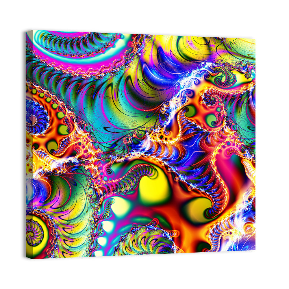 Chromatic Fractal Swirls Wall Art