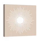 Beige Sunburst Abstract Wall Art