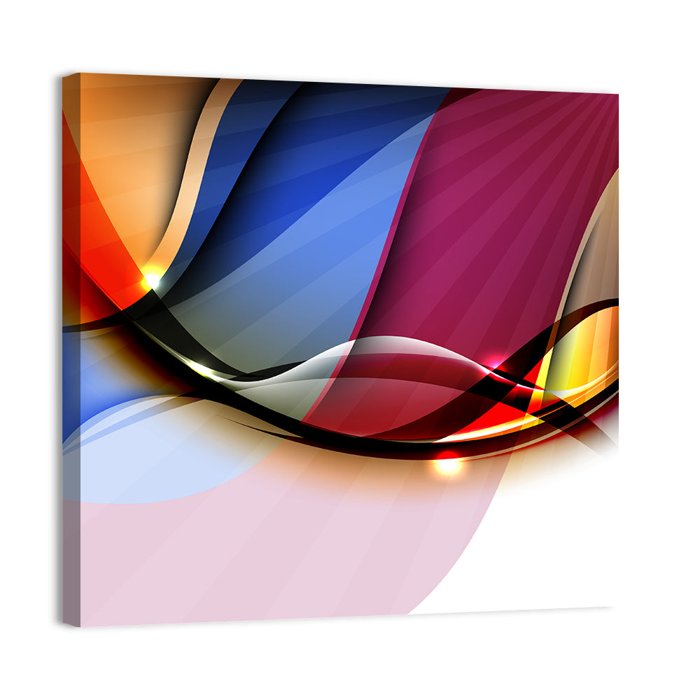 Glowing Wave Abstraction Wall Art