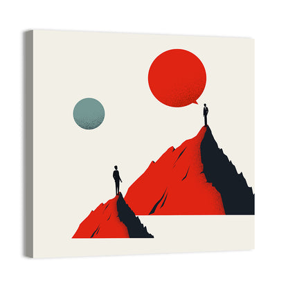 Peak Conversation Minimalist Illustration Wall Art