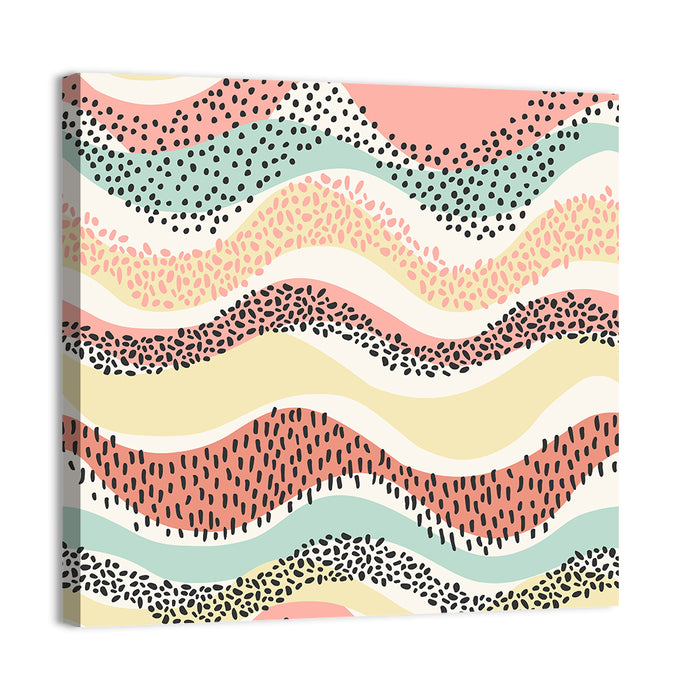 Wavy Color Block Pattern Wall Art as a canvas print