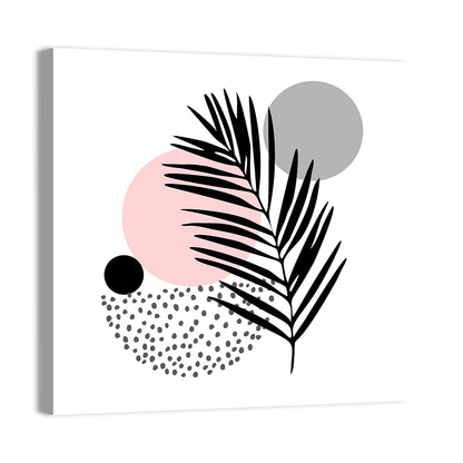 Pink Sun Moon Palm Leaf Illustration Wall Art