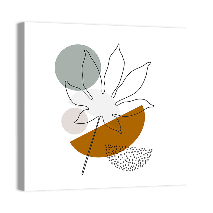 Palm Leaf with Geometric Shapes Wall Art as a canvas print