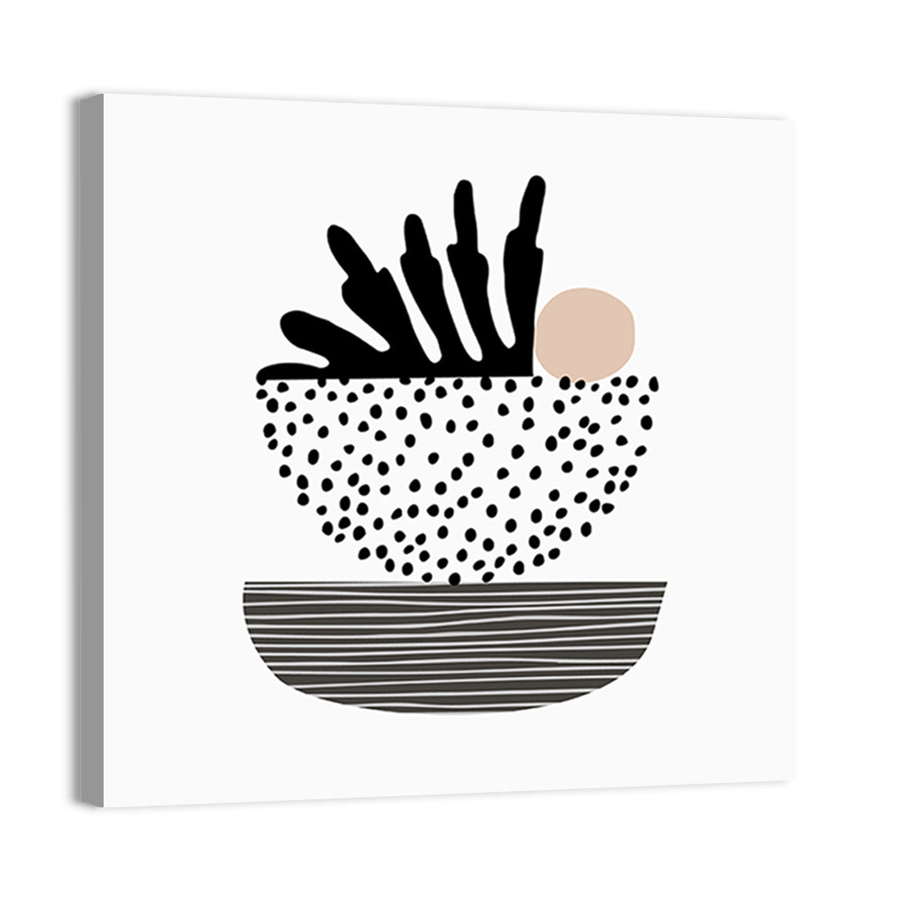 Palm Leaf with Stacked Bowls Wall Art