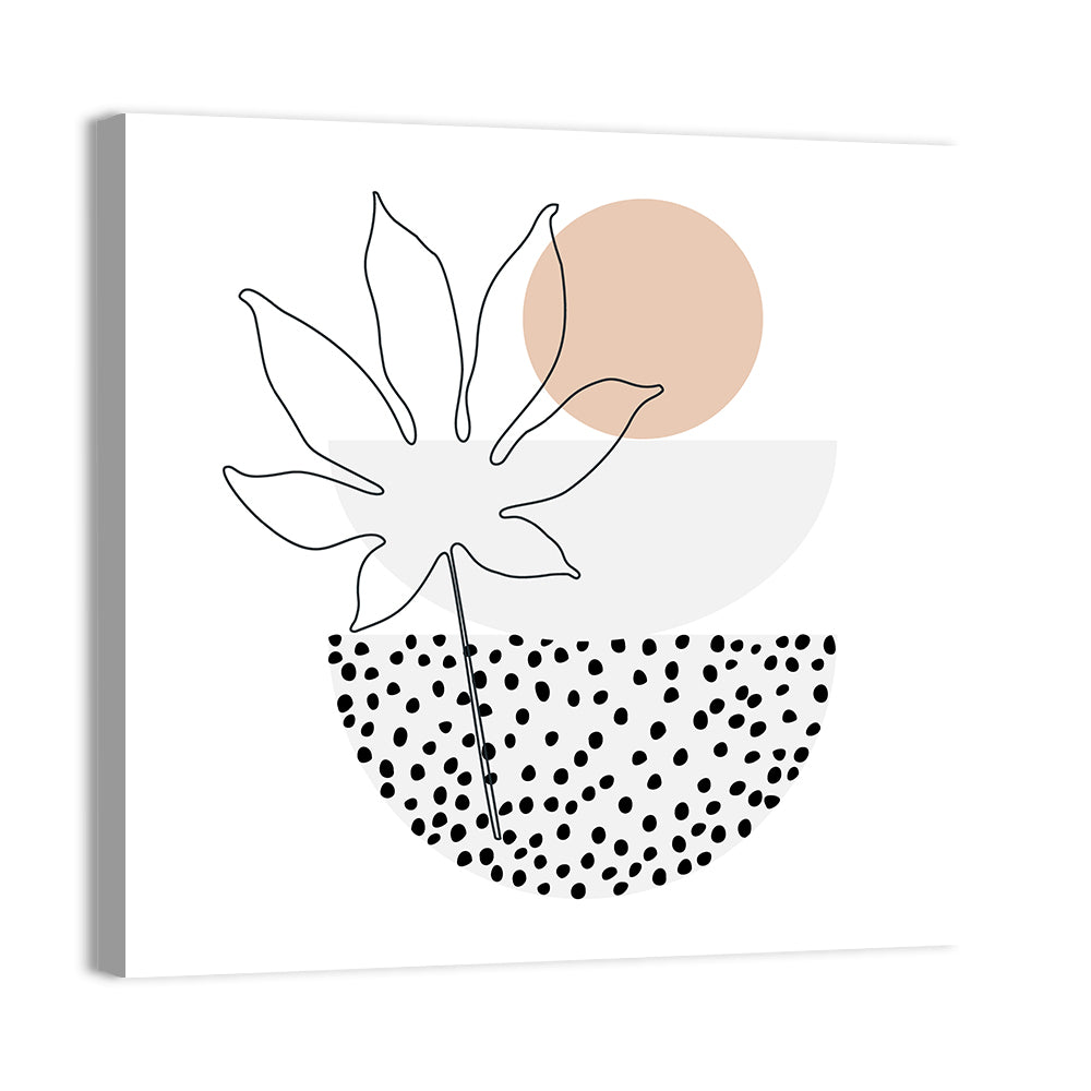 Palm Leaf with Peach Bowls Wall Art