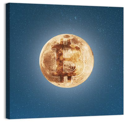Bitcoin Circuit Moon Wall Art
