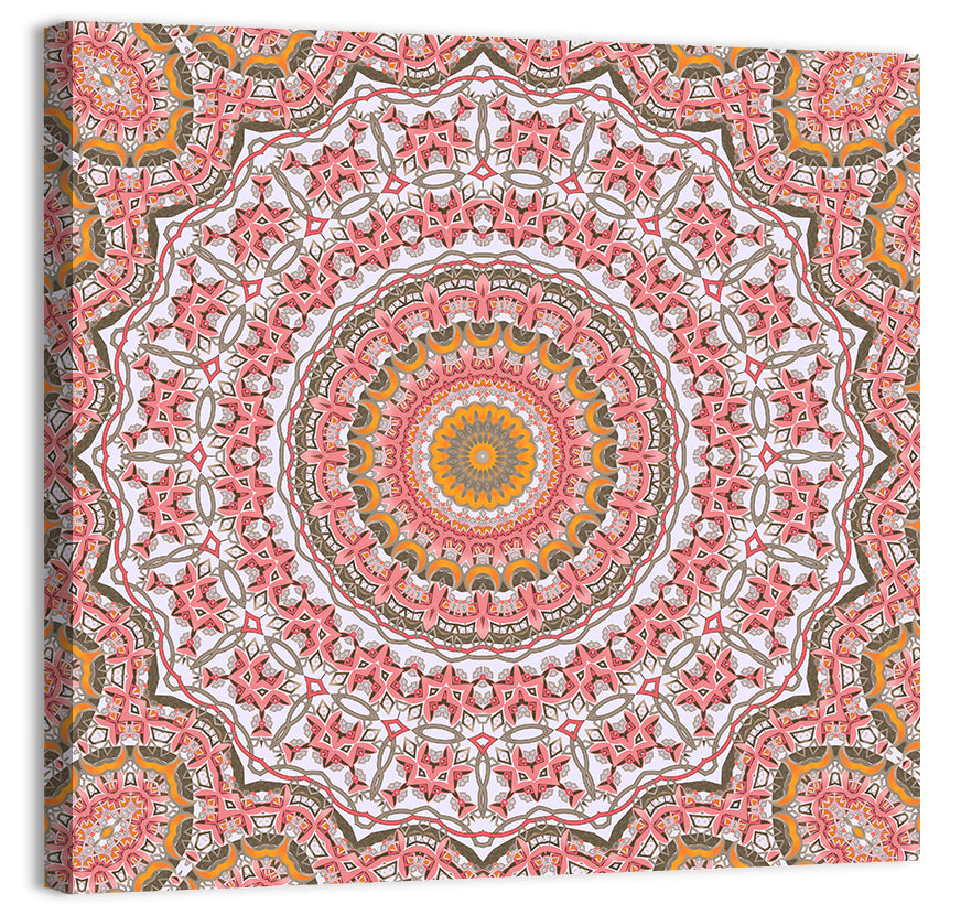 Pink Mosaic Mandala Wall Art