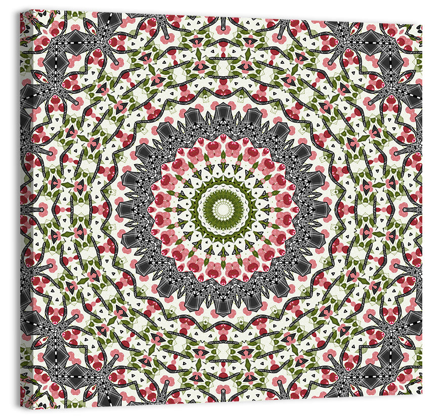 Cherry Mosaic Mandala Wall Art