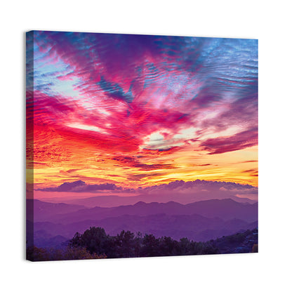 Golden Dusk Cloud Mountains Wall Art