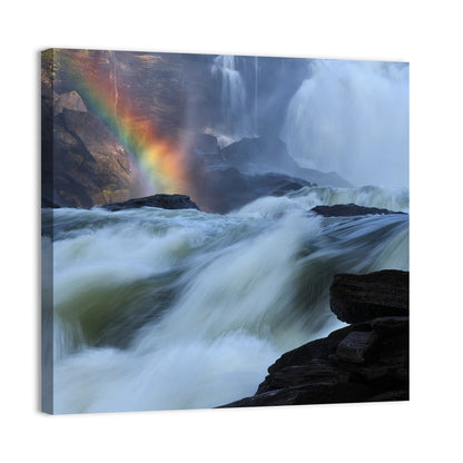 Rainbow Over Rushing River Wall Art