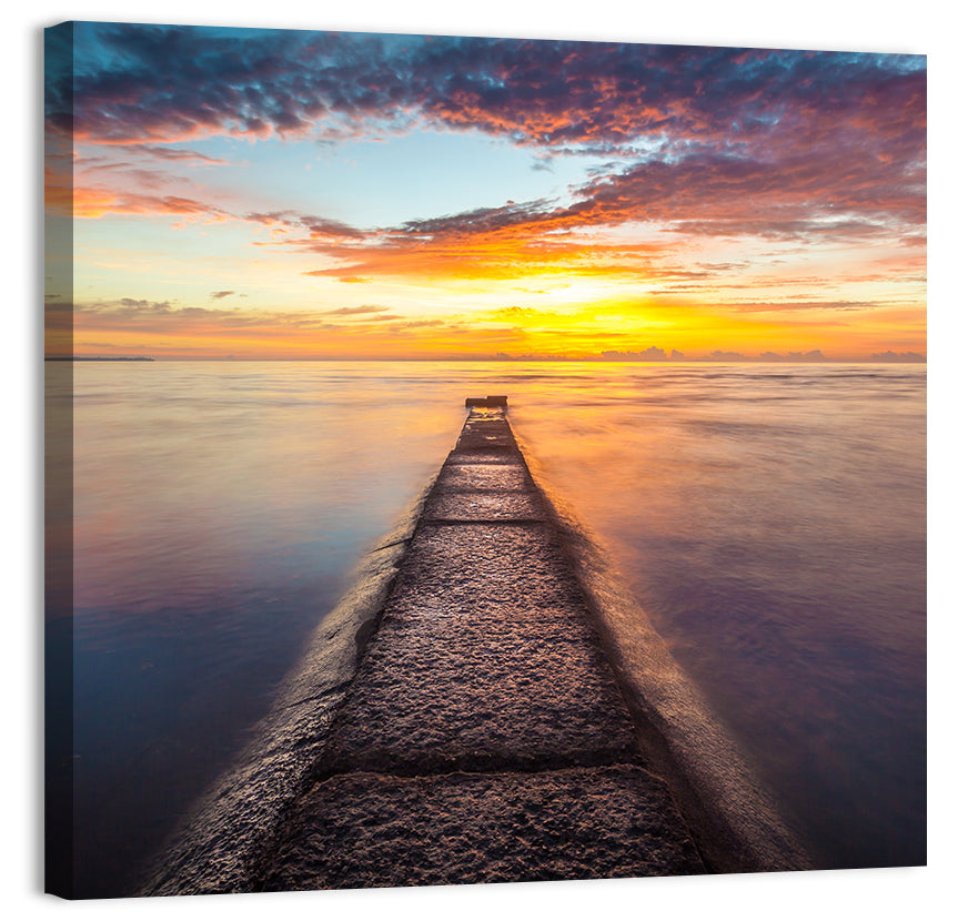 Stone Pier to Glowing Horizon Wall Art