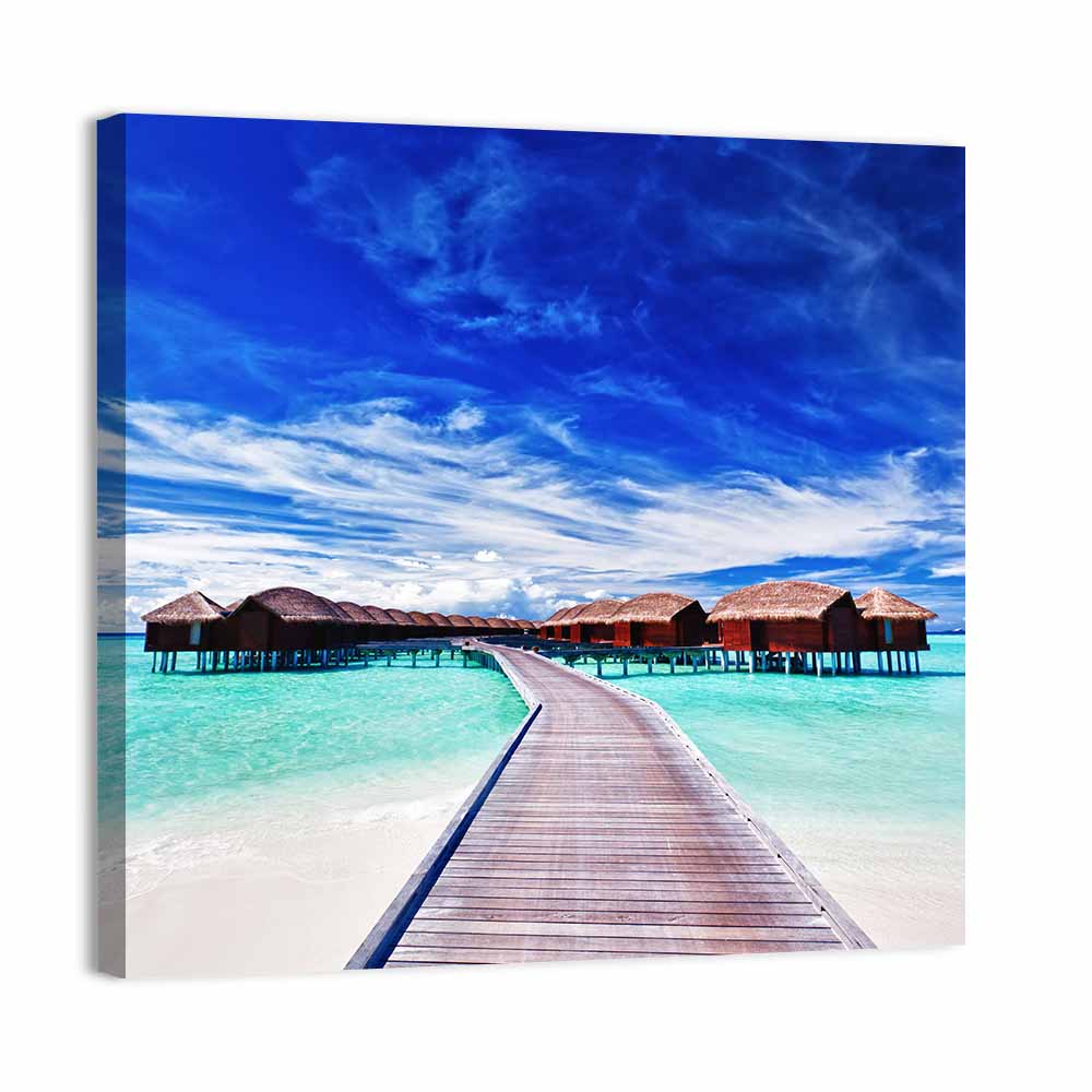 Maldives Overwater Bungalows Wall Art