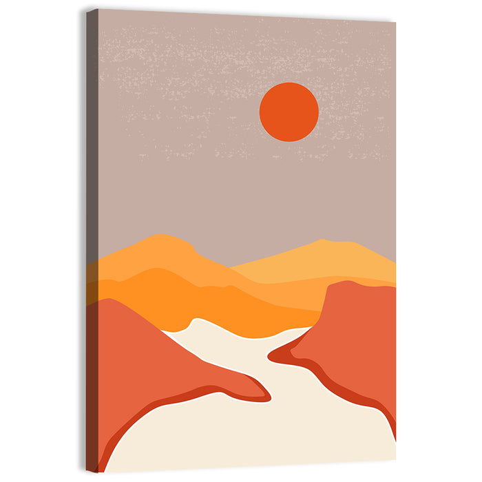 Desert Sunset Mountain Landscape Wall Art as a canvas print