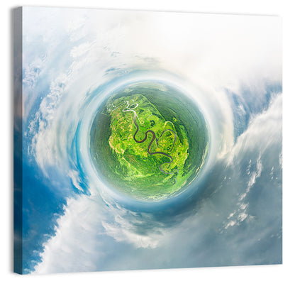 Spherical Forest from Space Wall Art