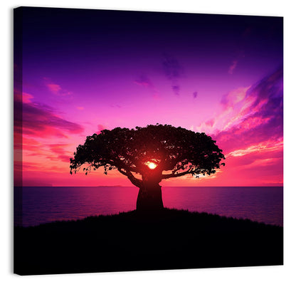 Baobab Sunset Silhouette Wall Art