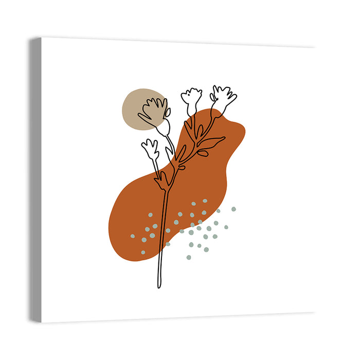 Terracotta Meadow Foliage Wall Art as a canvas print