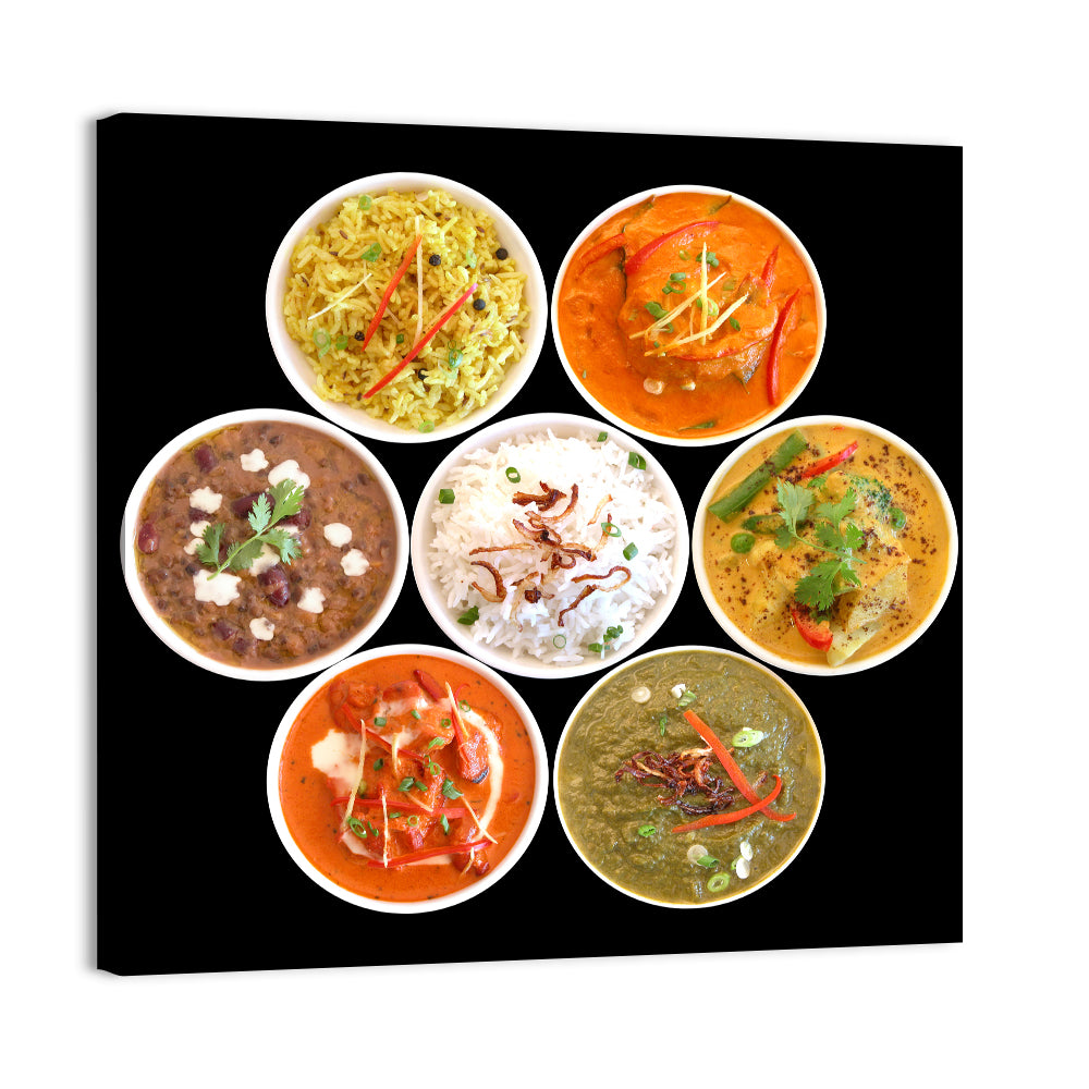 Six Indian Curry Bowls Wall Art