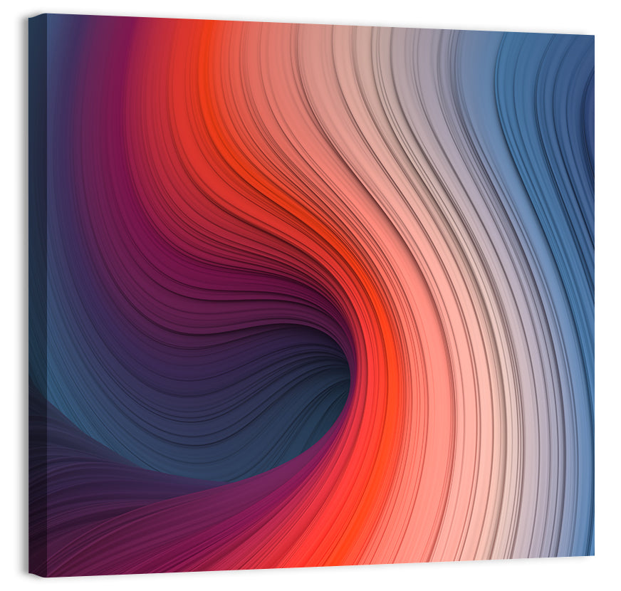 Gradient Wave Vortex Wall Art, canvas print, square
