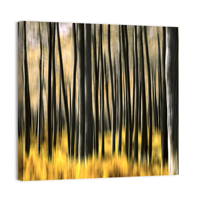 Golden Abstract Forest Wall Art