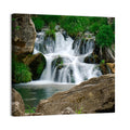 Moss Covered Rocky Waterfall Wall Art