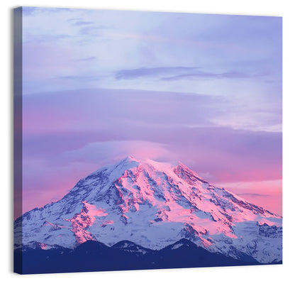 Mount Rainier Alpenglow with Lenticular Cloud Wall Art