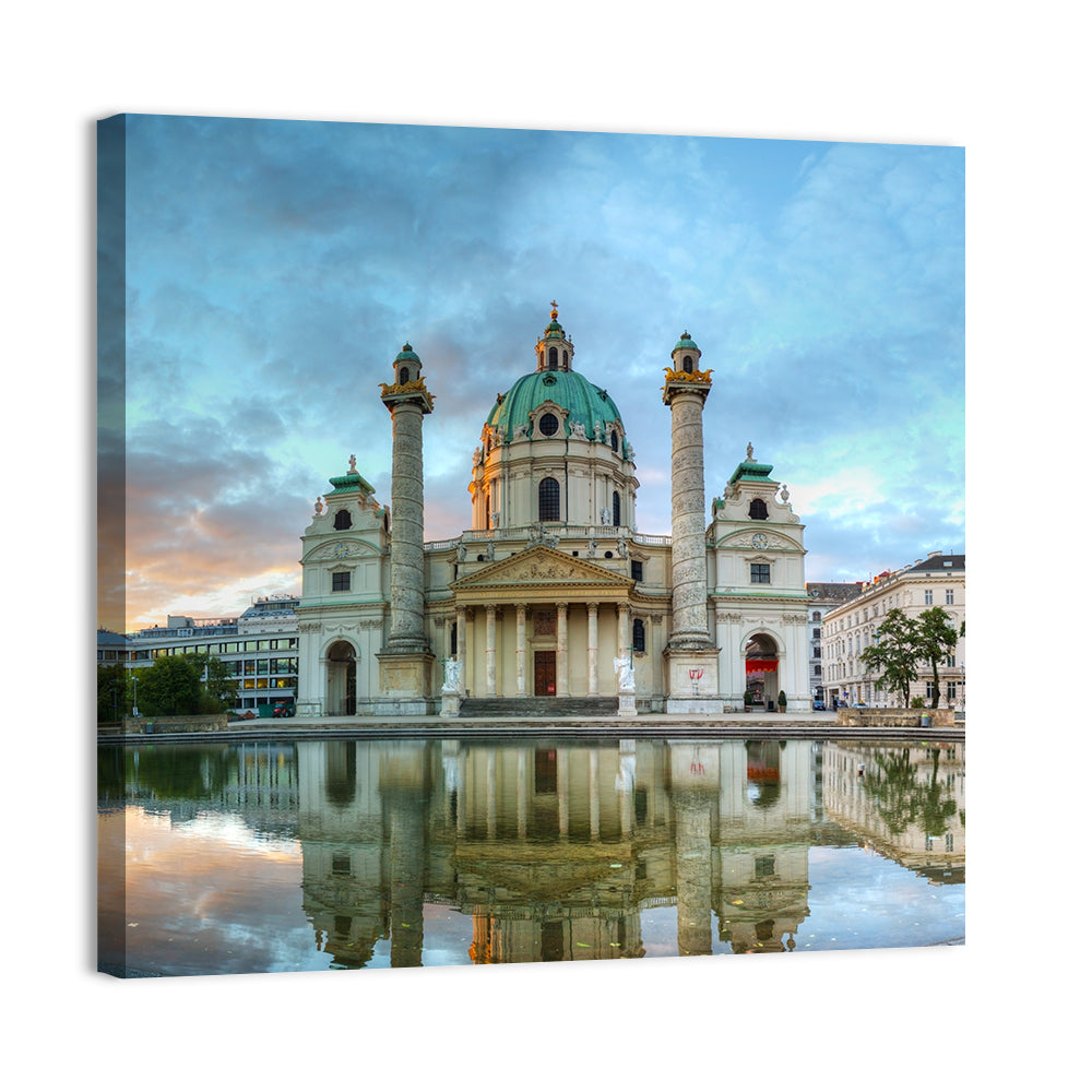 Karlskirche at Golden Hour Wall Art