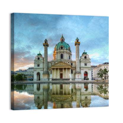 Karlskirche at Golden Hour Wall Art