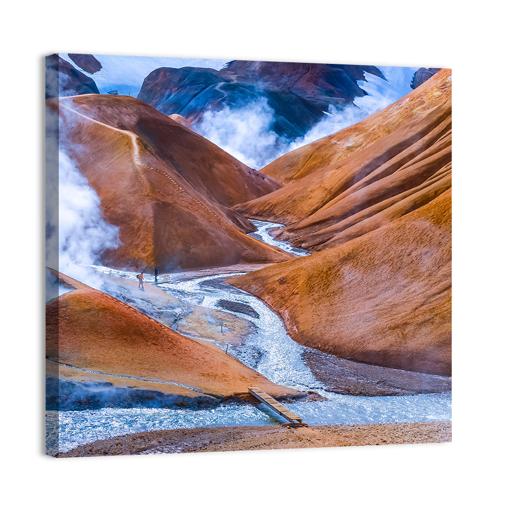 Geothermal Valley with Footbridge Wall Art