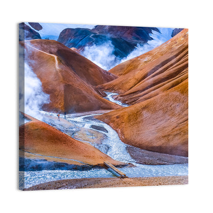 Geothermal Valley with Footbridge Wall Art