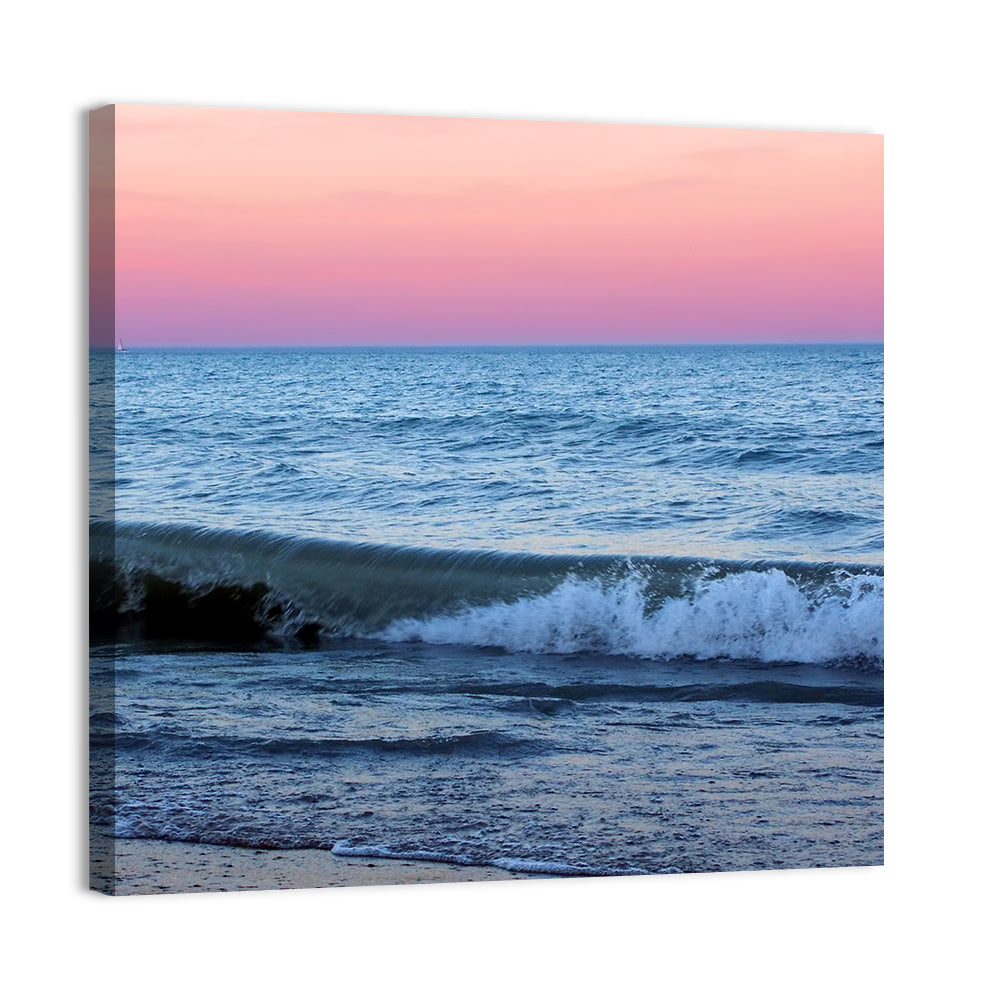 Lake Michigan Sunset with Sailboat Wall Art