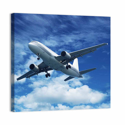 Passenger Airliner in Blue Sky Wall Art
