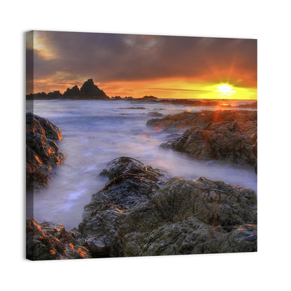 Tramore Rocky Coast Sunset Wall Art