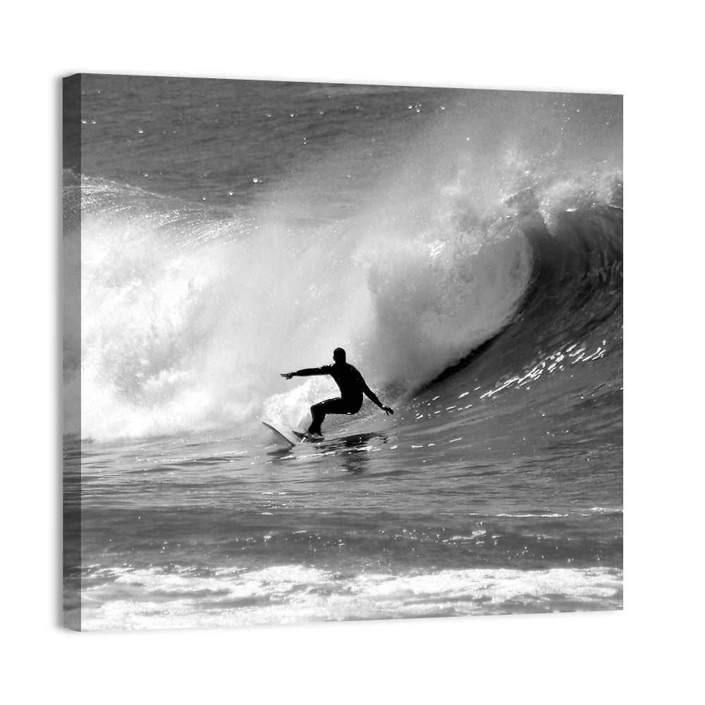 Surfer Riding a Large Wave Wall Art