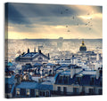 Paris Rooftops Under Dramatic Clouds Wall Art