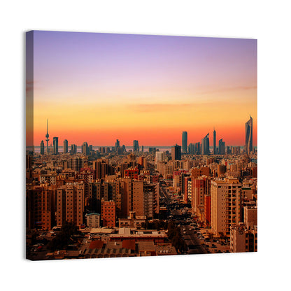 Kuwait City Skyline at Dusk Wall Art