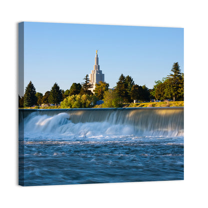 Idaho Falls Temple and Waterfall Wall Art