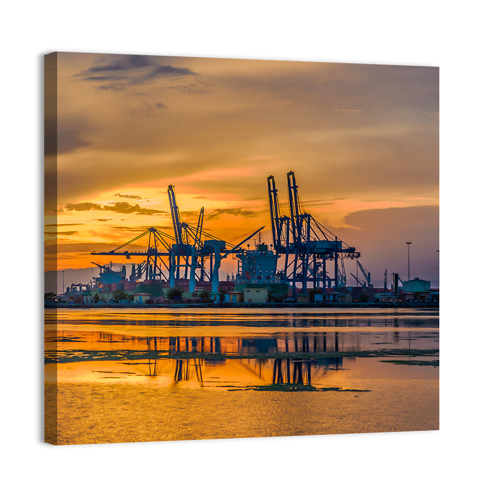 Djibouti Harbor at Sunset Wall Art